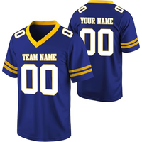 Maillot de football américain unisexe personnalisé pour homme, col en V, manches courtes, imprimé par sublimation, nom et numéro de l'équipe, respirant, coupe classique