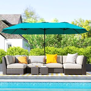 13 Ft. Navy Blue Garden <b>Umbrella</b> Extra <b>Large</b> 3m Radii Patio <b>Umbrella</b> with Easy Crank Handle and UPF30+ Vents Made of Polyester - Product Image 2