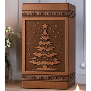 Handcrafted Rosewood Christmas Tree Urn: Engraved <b>Memorial</b> <b>Keepsake</b> urn <b>Memorial</b> <b>Keepsake</b> by AYAANS - Product Image 1