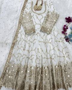 Ropa Premium India y Pakistaní, Vestido Anarkali, Traje Pakistaní, Conjunto Kurti para Mujer, Festival Diwali, Fiesta Informal, Seda Pesada - Product Image 3