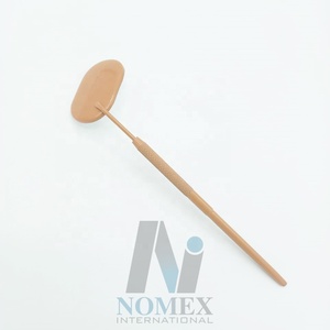 กระจกแต่งหน้าทรงต่อขนตาเคลือบสีน้ำตาลนู้ด พร้อมด้ามจับถนัดมือ ราคาขายส่ง รับทำโลโก้ตามสั่ง - Product Image 2