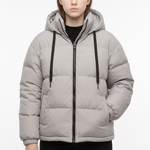 Chaqueta Acolchada de Invierno para Mujer HAWKEYE, con Capucha, Cierre Completo, Corte Regular, Color Sólido, Relleno Grueso de Poliéster - Product Image 1