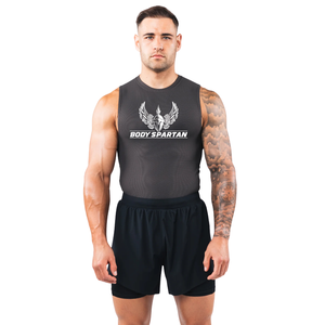 เสื้อกล้ามรัดรูปสีเทาชาร์โคลสำหรับผู้ชาย ยี่ห้อ Power รุ่นพรีเมียม เหมาะสำหรับออกกำลังกาย ฟิตเนส วิ่ง และเล่นกีฬา - Product Image 1