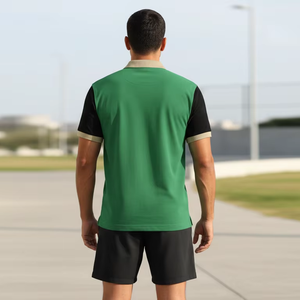 Chemises pour hommes en coton 100% à séchage rapide, à manches courtes, avec logo personnalisé imprimé en sérigraphie, rayées, tricotées, service OEM - Product Image 3