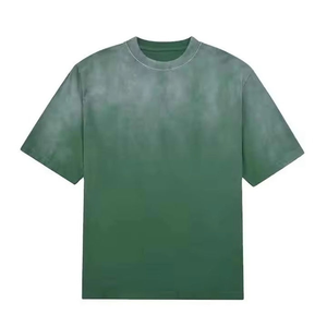Camiseta con lavado ácido de peso pesado, camisetas con lavado ácido, camiseta verde con lavado ácido, textura de algodón transpirable, corte relajado, cuello redondo - Product Image 4