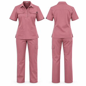 Nouveaux ensembles d'uniformes médicaux pour infirmières, médecins et spas, avec logo brodé, uniformes chirurgicaux pour femmes, ensembles d'uniformes roses - Product Image 1