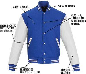 Chaqueta Varsity Personalizada para Hombre, Chaqueta Letterman, Chaqueta Bomber de Béisbol, Chaqueta Estilo Universitario, Fabricante Mayorista OEM ODM - Product Image 6