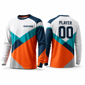Camiseta de fútbol personalizada de manga larga para niños, camiseta de fútbol transpirable para equipos juveniles con nombre, número y logotipo personalizados - Product Image 1