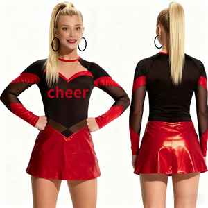 Tenue de cheerleading personnalisée scintillante avec cristaux et strass, haute élasticité, performance optimale - Product Image 1