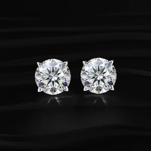 Round Cut Labgrown Diamond Solitaire <b>Stud</b> <b>Earrings</b> With V Prong Setting Elegant Diamond <b>Earrings</b> <b>Fine</b> Jewelry <b>Earrings</b> for Women - Product Image 1