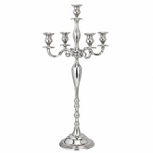 Wedding Centerpiece Metal Candelabra Wholesale 5 Arm <b>Silver</b> Candle Holder Elegant Aluminum Table <b>Candlestick</b> For Event Decor - Product Image 2