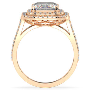 Bague en diamant de laboratoire taille émeraude REYES 4,86 carats pour elle, prix de gros, or massif 14 carats, certifiée IGI, bijoux fins et luxueux - Product Image 6