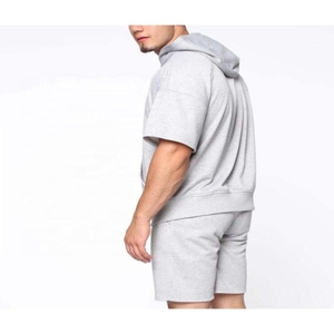 Conjunto de Sudadera con Capucha y Pantalones Cortos de Felpa de Algodón con Logotipo Personalizado, Manga Larga, Ropa Deportiva Informal para Hombre, Transpirable, Sólida, Otoño, Venta al Por Mayor, OEM - Product Image 6