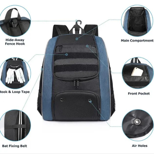 Mochila para Béisbol y Sóftbol con 4 Compartimentos para Bates, Bolsillo para Zapatos, 5 Bolsillos Exteriores, Organizador de Estantes, Material Oxford - Product Image 3