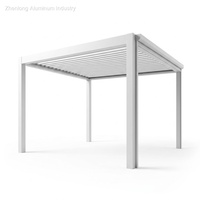 Pergola bioclimatique en aluminium, pergola à lames orientables imperméable, toiture en aluminium, pergola motorisée à lames orientables pour extérieur, 3x4m, 3x5m, 4x4m, 6x4m