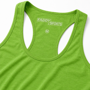 Custom Lime Green Heather Racerback Tank <b>Top</b> Women Lightweight Gym Running Fitness Yoga Activewear Singlet Private Label - Product Image 3