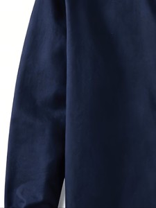Camisa Casual de Manga Larga para Hombre, Color Azul Marino, Cuello Clásico, Antiarrugas, Tela Popelina, Manga Larga, para Otoño - Product Image 2