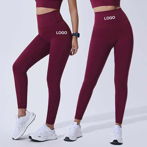 Women's Breathable Anti-Bacterial Standard <b>Thickness</b> Spandex/Polyester Knitted Seamless High Waist Knee-Length Custom <b>Leggings</b> - Product Image 4