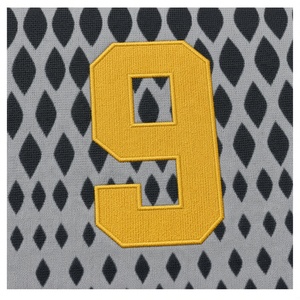 Ensemble de maillots de football américain personnalisables pour hommes, manches courtes, col en V, sublimé gris-jaune, numéro 9, style ajusté - Product Image 5