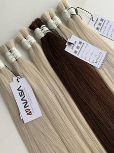 Precio al por mayor Extensiones de cabello a granel Cabello virgen Double Drown 100 gramos Colores claros 12 pulgadas - Product Image 4