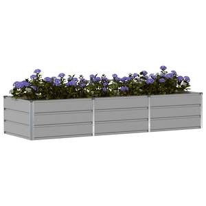 Maceta de Acero Gris Claro 94.49 X 31.50 X 17.72 Pulgadas, Macetas y Jardineras - Product Image 3
