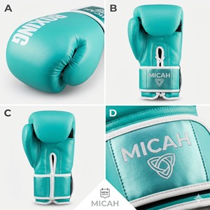 Gants de boxe de haute qualité pour l'entraînement et le sparring, avec logo personnalisé, sangle à lacets, en cuir PU respirant, pour la salle de sport, impression sérigraphiée - Product Image 3