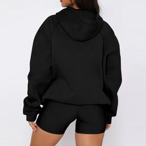 Nueva Sudadera con Capucha y Cremallera Bordada con Patrón de Moda Urbana para Mujer, Casual, Holgada, Acolchada de Forro Polar, Transpirable, Cálida, Unisex, para Otoño, Tallas Grandes - Product Image 2