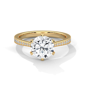 แหวนหมั้นเพชรทรงกลมเจียระไนแบบบริลเลียนท์ ทองคำขาว 14K เพชรเพาะเลี้ยงในห้องปฏิบัติการ เครื่องประดับแต่งงานสำหรับผู้หญิง ของขวัญวันครบรอบ - Product Image 1
