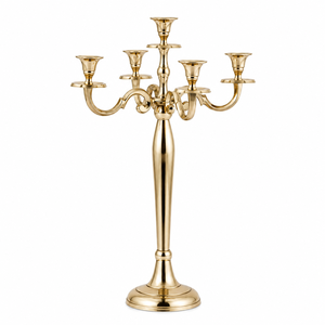 High Quality Bulk <b>Silver</b> Metal <b>Candlestick</b> Stand Electroplated 5 Arm Candelabra Tabletop Hotel Home Decoration Candle Holders - Product Image 5