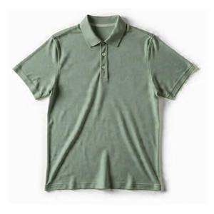 Polo homme uni à manches courtes en tissu tricoté respirant avec logo personnalisé et impression sur le devant - Product Image 1