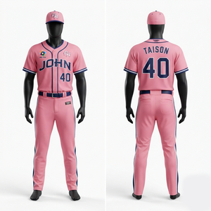 Uniforme de Béisbol para Hombre, 120g, Premium, 100% Poliéster, Transpirable, Manga Corta, Azul Rey con Panel Dorado, Logotipo Personalizado con Transferencia Térmica - Product Image 2
