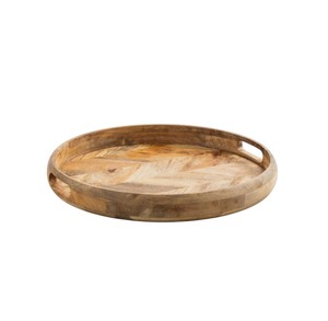 Bandeja Moderna de Madera de Acacia Ecológica para Servir Alimentos con Asas Integradas, Vajilla Multifuncional para Bodas - Product Image 5