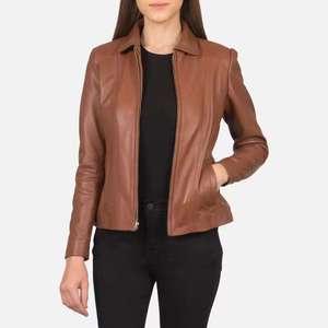 Chaquetas de Moda para Mujer, Nuevas, Clásicas, de Piel de Cordero Genuina, Chaqueta de Cuero Real, Corte Ajustado, Estilo Biker, Precio Razonable - Product Image 4