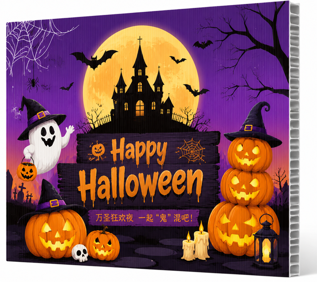 Custom 18x24 Halloween Yard Sign Outdoor Haunted House Pumpkin Ghost Corrugated Plastic Lawn Sign with H-Stakes