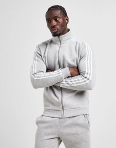 Men's Gray Full Sleeve Tracksuit <b>Set</b> Stand Collar Fleece Casual Wear Autumn Sportswear Solid Color <b>Knitted</b> Fabric - Product Image 4