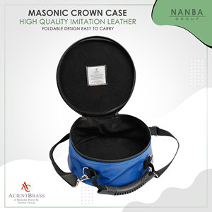 Étui de rangement haut de gamme pour casquette maçonnique (bleu) en similicuir, boîte à chapeau Rite écossais avec fermeture éclair, léger, taille personnalisable - Product Image 4