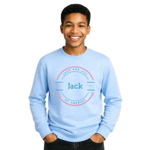 Sudadera con diseño de letras familiares en azul claro para niños, jersey informal de manga larga, ropa cómoda para el día a día - Product Image 1