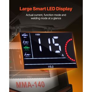 Saldatrice 4-in-1 MMA 140A con TIG a impulsi DC e Lift TIG, Macchina per Saldatura Elettrica a Doppia Tensione 110/220V con Uscita AC/DC - Product Image 3