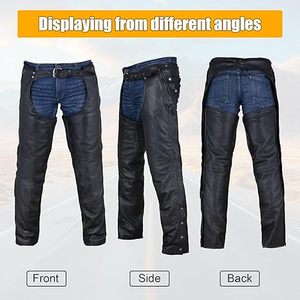 Pantalones de Cuero con Flecos para Hombre y Mujer – Pantalones de Cuero con Flecos y Cinturón Ajustable para Montar a Caballo - Product Image 1