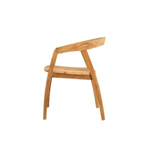 Fauteuil de salle à manger moderne en bois massif avec dossier incurvé, pieds imperméables, design stable pour la maison, le bureau et l'appartement - Product Image 4