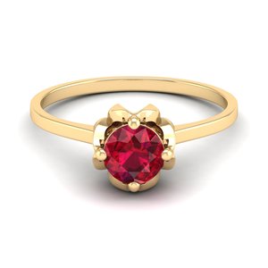 REYES Wholesale Round Cut 0.84 Carat <b>Ruby</b> Gemstone <b>Ring</b> in 14K Solid Gold Birthstone Jewelry <b>For</b> <b>Women</b> Anniversary Gifts - Product Image 6