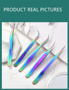 แหนบดัดขนตาคุณภาพดี รูปทรงโค้ง ปลายแหลม สีชมพู สำหรับงานเสริมสวย - Product Image 6