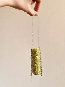 Handmade <b>Red</b> Beaded Lipstick Holder Keychain Luxury Women Bag Charm Fashion <b>Purse</b> Accessory Gift Pendant - Product Image 5