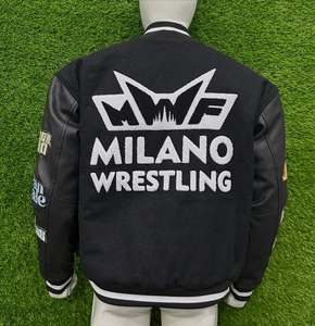 Fabricant de vestes universitaires chauffantes personnalisées pour hommes, vestes Letterman brodées, manches en laine, logo d'équipe personnalisé, bomber de baseball - Product Image 5