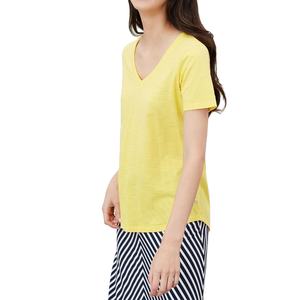 Camisetas de algodón 100% para mujer, peso pesado, 180gsm, estampado, transpirable, bordado, tinte liso, ecológico para el verano - Product Image 1