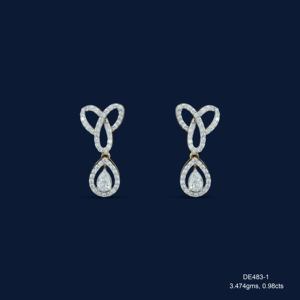 Boucles d'oreilles pendantes en or rose, serties de diamants de laboratoire, qualité IGI certifiée VVS-VS, élégantes et étincelantes - Product Image 2