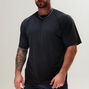 Custom <b>Logo</b> Men's Black Cotton T-Shirt Short Sleeve O-Neck Casual Jersey Fit Front Printed Letter Design - Product Image 4