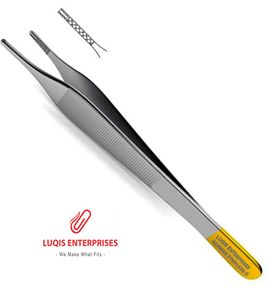 Pinzas Adson Marrones para Tejidos, con Dientes Serrados de Carburo de Tungsteno 7x7, Pinzas Quirúrgicas de Pulgar, Instrumento Médico de Acero Inoxidable - Product Image 4