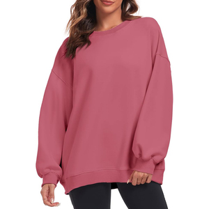New Design 100% Cotton <b>Women's</b> Fleece Sweatshirts Casual Wear Fashion Solid Breathable Oversize Waterproof - Product Image 1