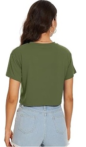 T-shirt court sexy pour femme en coton respirant de qualité supérieure, idéal pour l'été, faible MOQ - Product Image 4